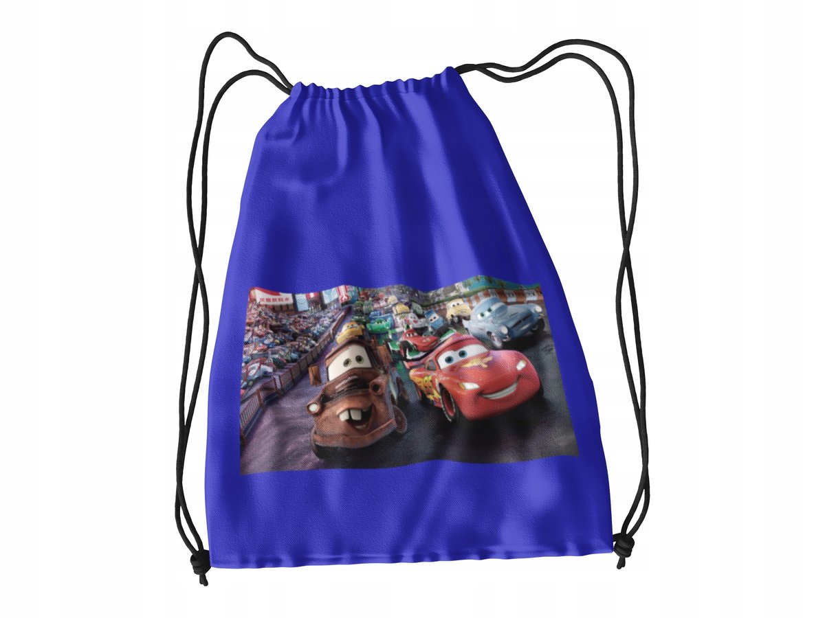 WOREK DO SZKOŁY WF/BUTY CZERWONE AUTO AUTA + IMIĘ