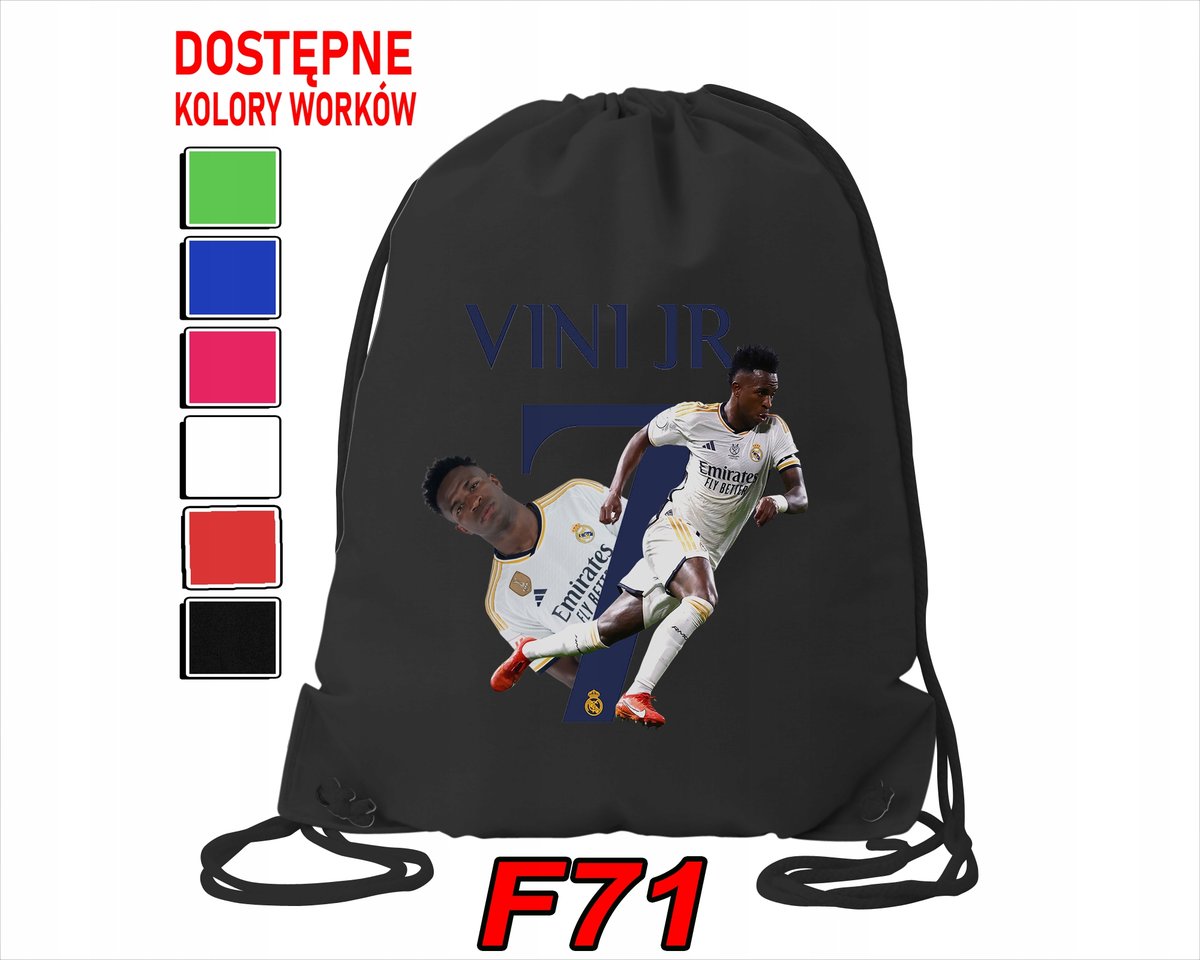 WOREK SZKOLNY NA WF SPORTOWY VINI JR. VINICIUS REAL MADRYT - IMIĘ