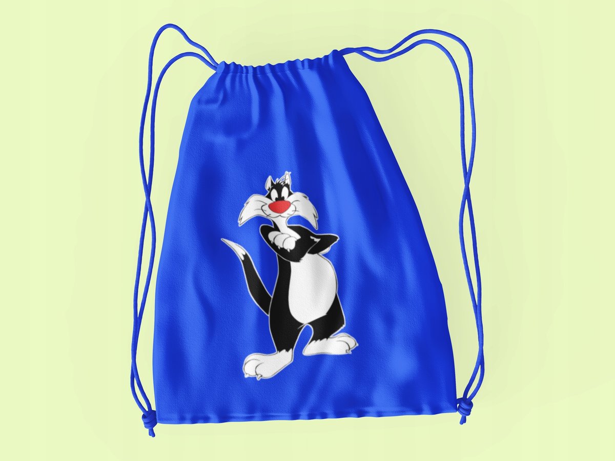 WOREK DO SZKOŁY WF/BUTY KOT SYLWESTER+ IMIĘ