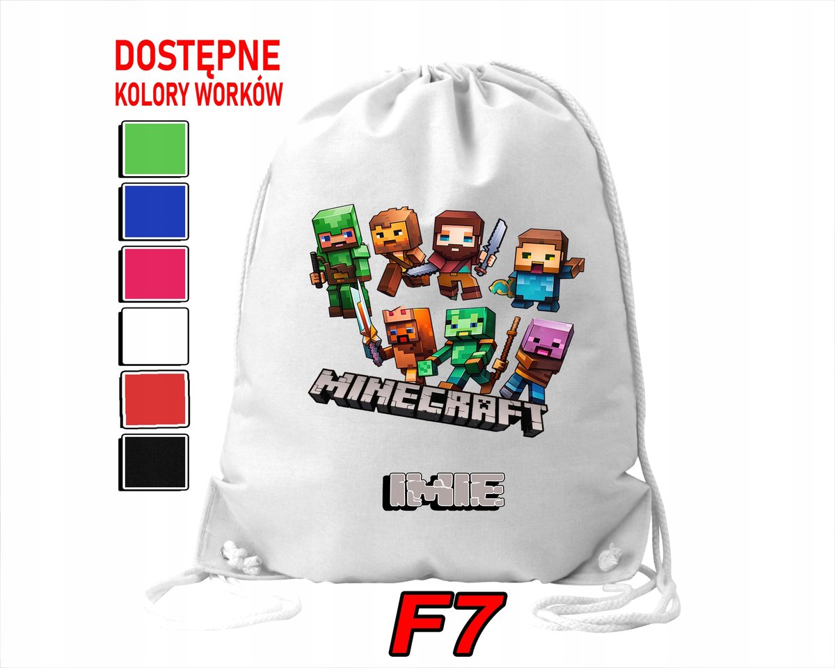 WOREK SZKOLNY NA WF TRENING SPORTOWY Z NADRUKIEM MAINKRAFT - IMIĘ