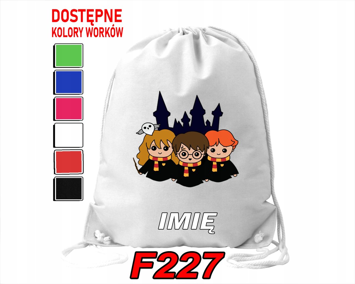 WOREK SZKOLNY NA WF SPORTOWY NA BUTY MAGIA FILM KINO HP KID- IMIĘ