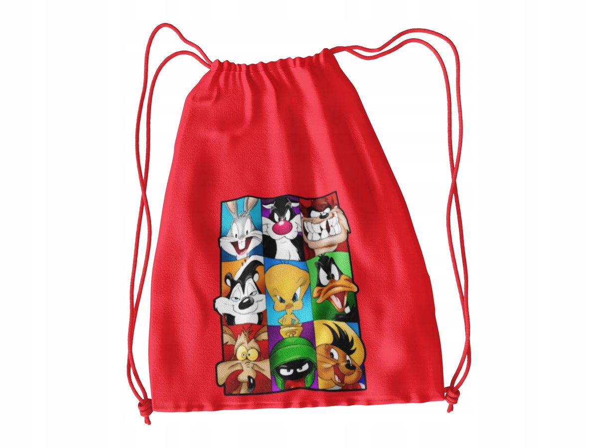 WOREK DO SZKOŁY WF/BUTY LOONEY TUNES + IMIĘ