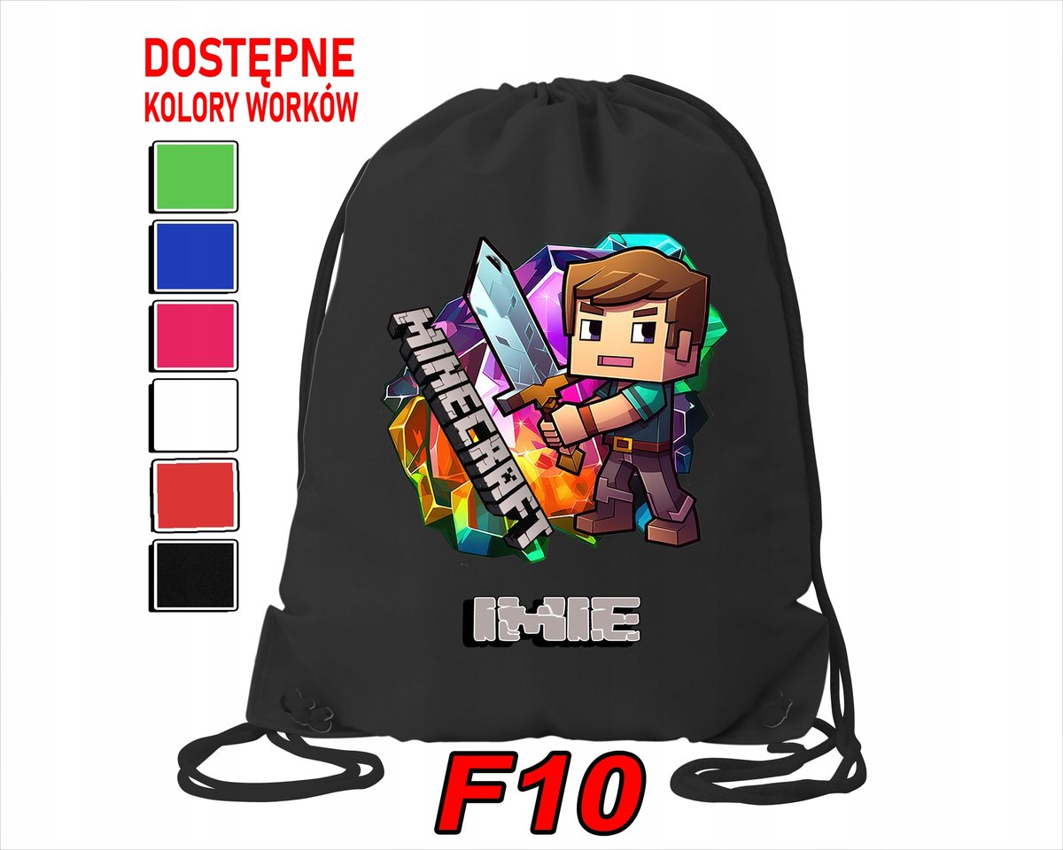 WOREK SZKOLNY NA WF TRENING SPORTOWY Z NADRUKIEM MAINKRAFT - IMIĘ