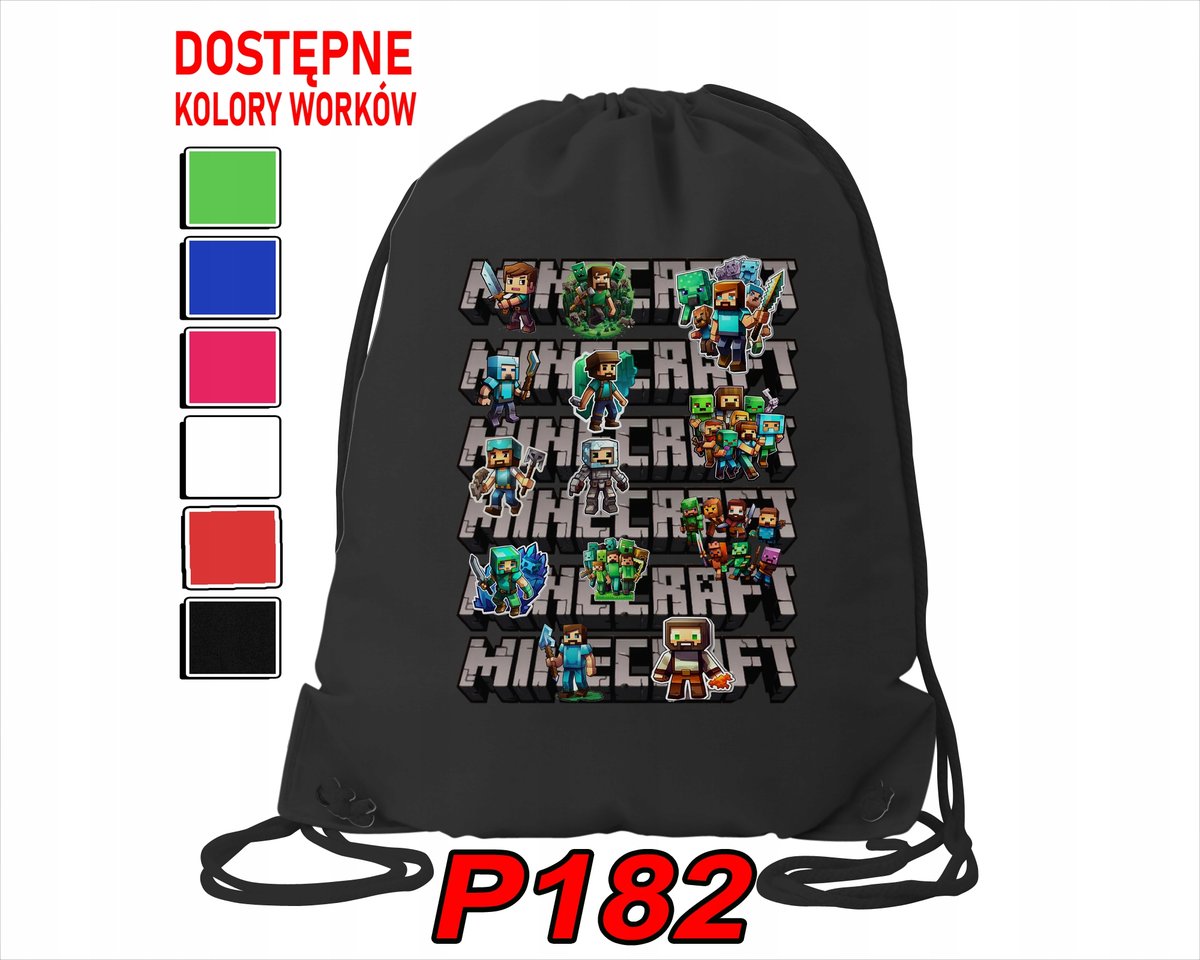 WOREK SZKOLNY NA WF BUTY SPORTOWY DLA DZIECKA GRY 5 WZORÓW + IMIĘ