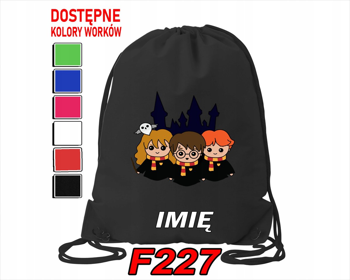 Worek Szkolny Na Wf Sportowy Na Buty Magia Film Kino Hp Kid- Imię