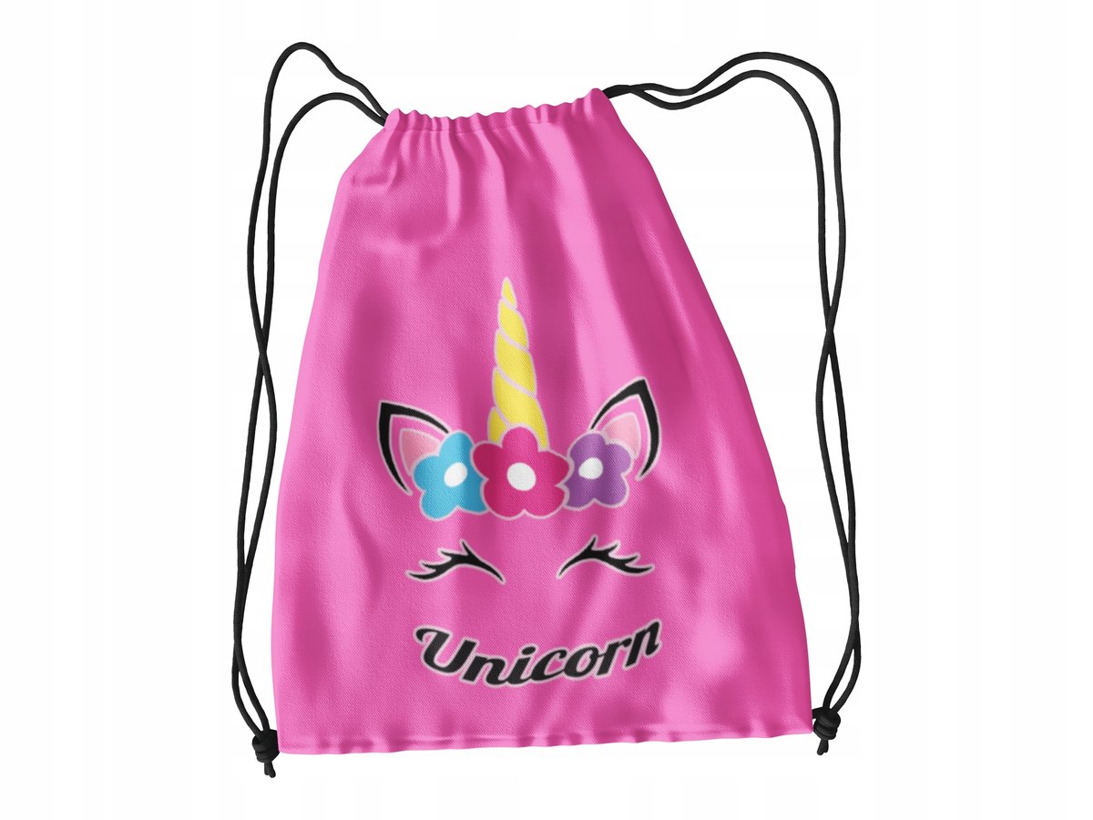 WOREK DO SZKOŁY WF/BUTY UNICORNE KONIE+IMIĘ