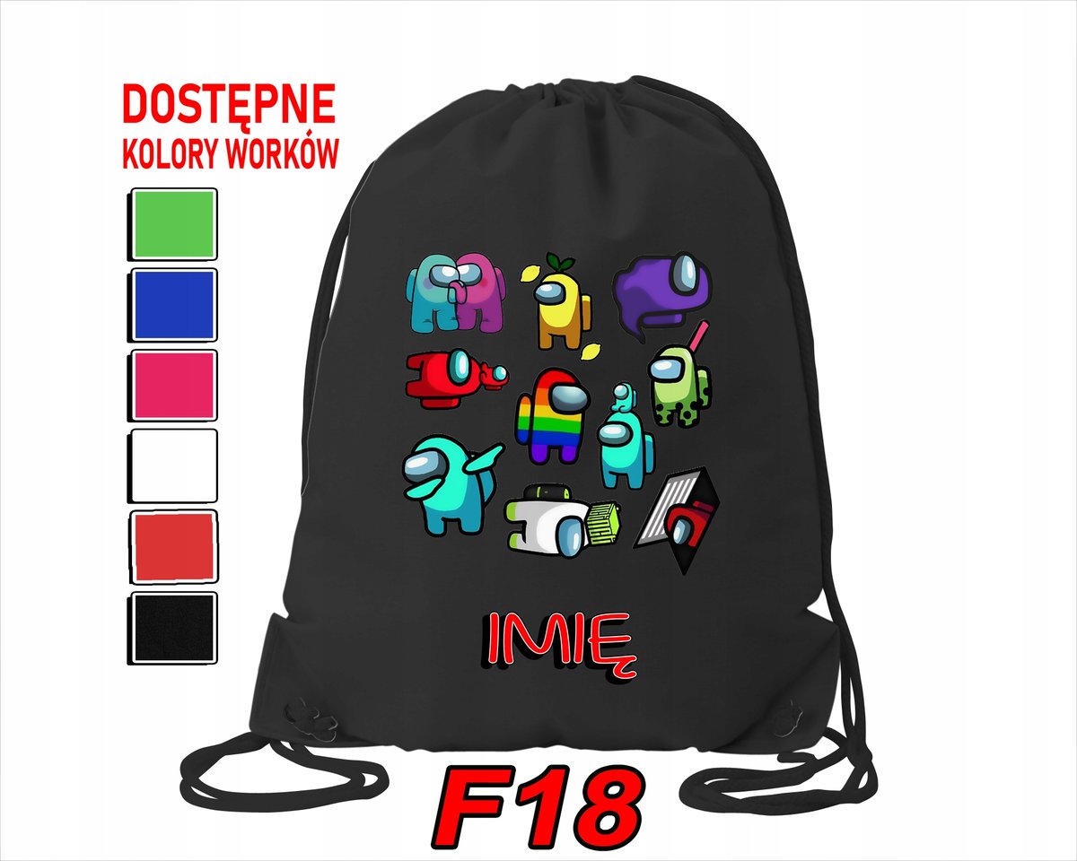 Worek Szkolny Na Wf Trening Sportowy Z Nadrukiem Kosmonauci - Imię