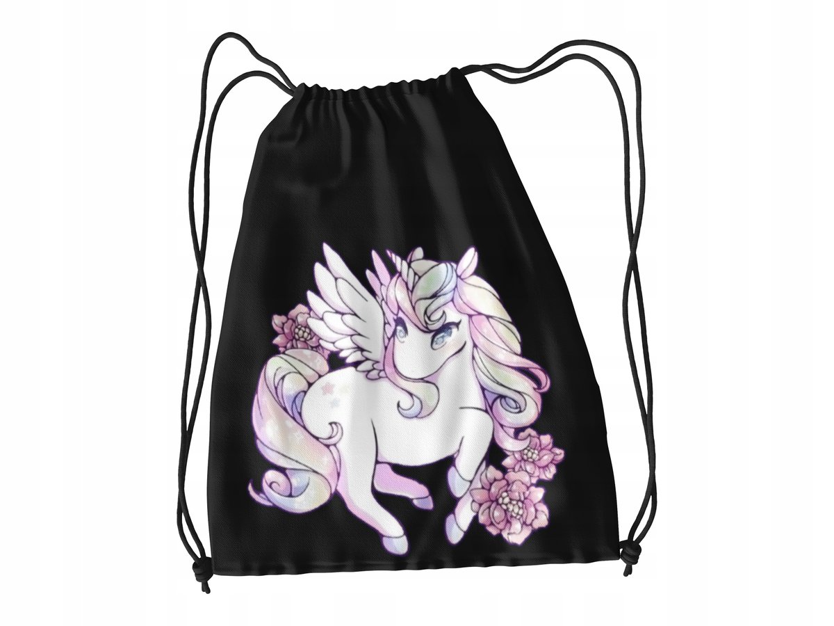 WOREK DO SZKOŁY WF/BUTY UNICORNE KONIE+IMIĘ