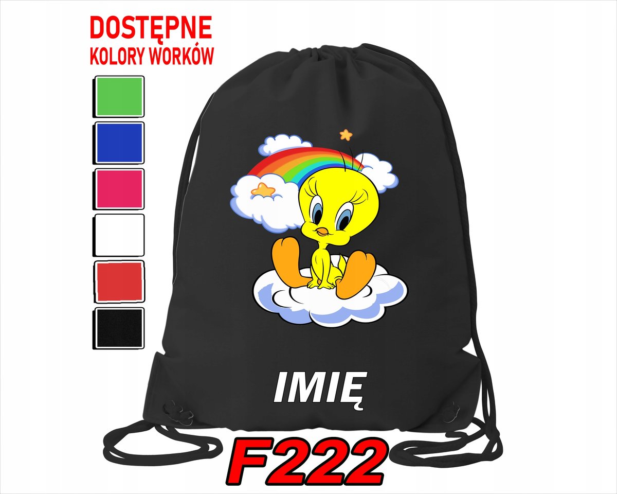 WOREK SZKOLNY NA WF SPORTOWY NA BUTY DLA DZIECI KANAREK TWEETY- IMIĘ