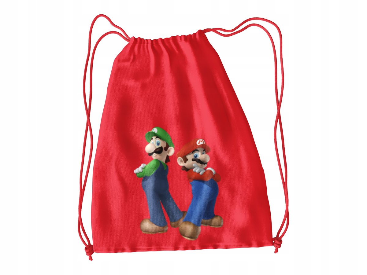 WOREK DO SZKOŁY WF/BUTY SUPER MARIO + IMIĘ