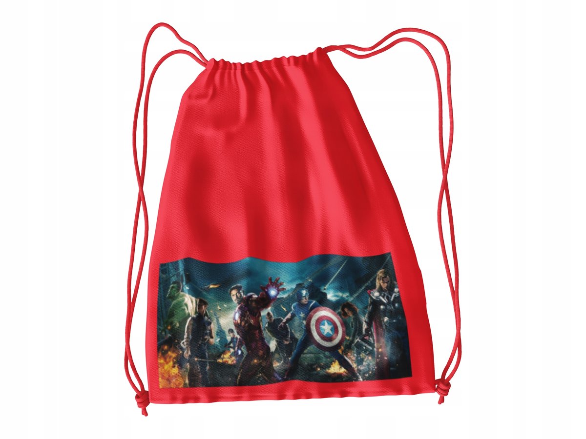 WOREK DO SZKOŁY WF/BUTY AVENGERS + IMIĘ