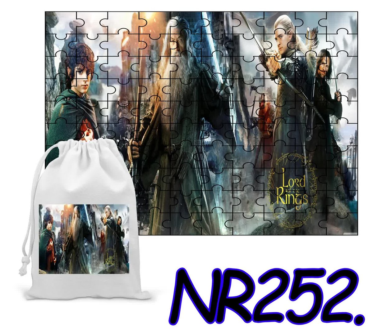 Puzzle 252El. Układanka Prezent Władca Pierścieni + Woreczek Z Nadrukiem