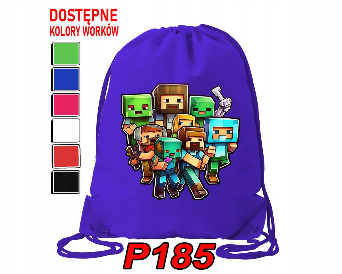 WOREK SZKOLNY NA WF BUTY SPORTOWY DLA DZIECKA GRY 5 WZORÓW + IMIĘ