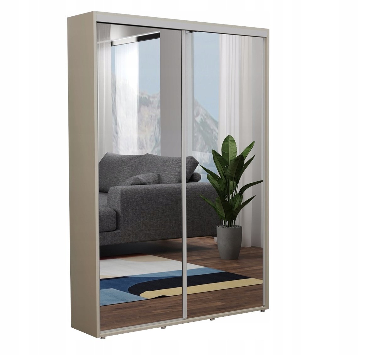 PRZESUWNA SZAFA Z LUSTRAMI DO PRZEDPOKOJU GŁ. 45CM 140X242 KASZMIR