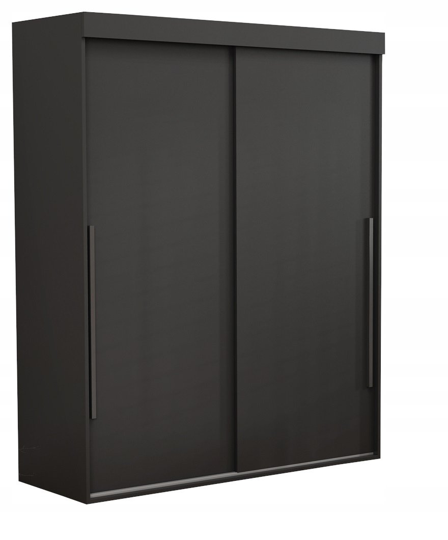 DUŻA SZAFA PRZESUWNA DO PRZEDPOKOJU Z PÓŁKAMI GŁ. 45,5CM 120x202 CZARNA