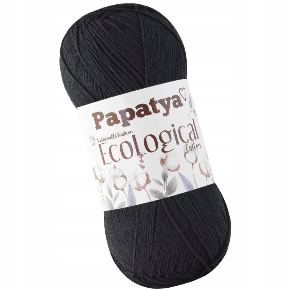 Włóczka PAPATYA Ecological Bawełniana BAWEŁNA 100% 100g / 300m CZARNY 101