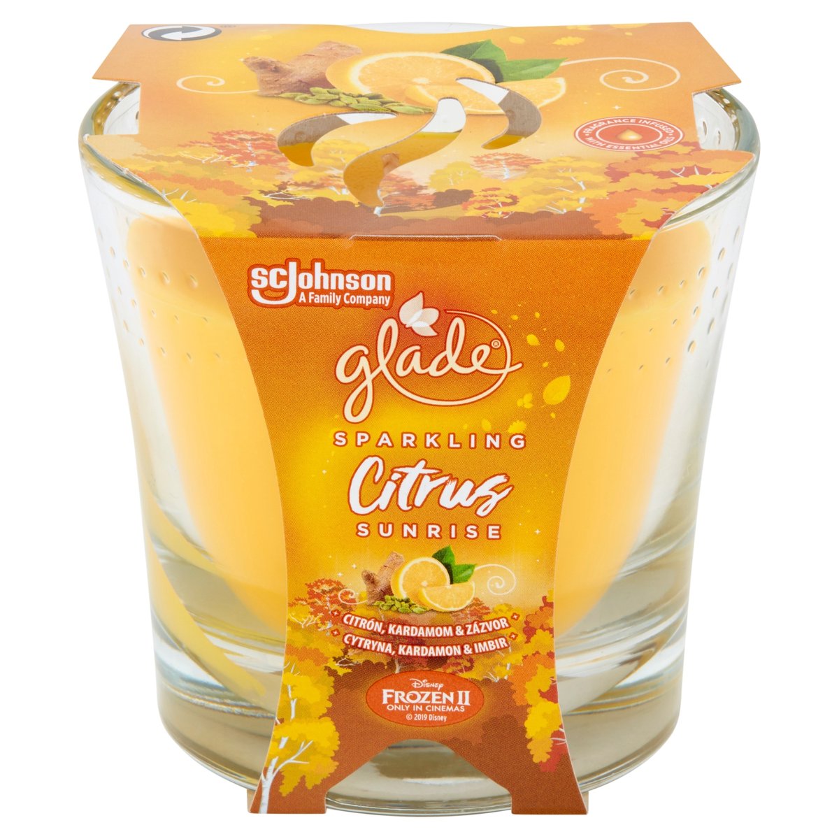 Glade Citrus Sunrise kardamon imbir świeczka świeca zapachowa intesive 129g