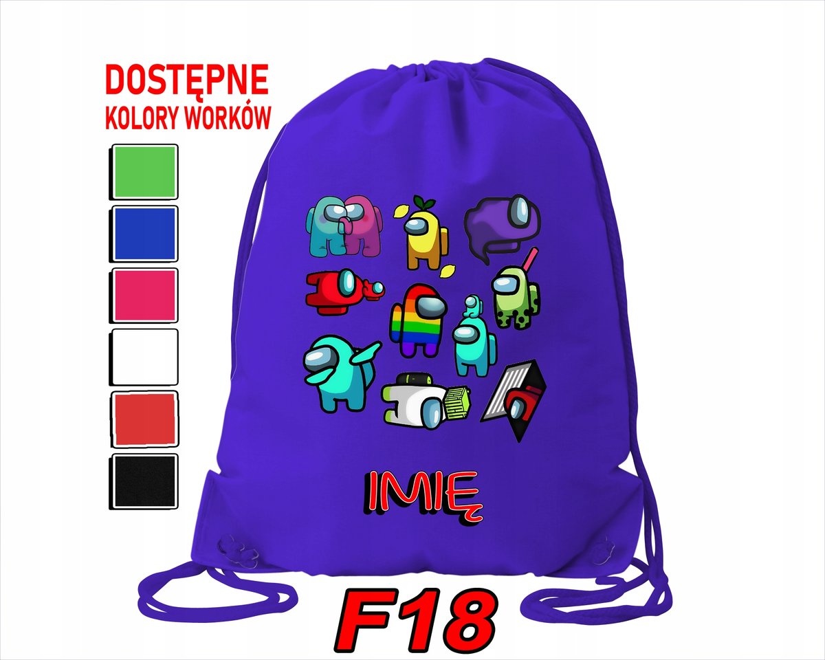 WOREK SZKOLNY NA WF TRENING SPORTOWY Z NADRUKIEM KOSMONAUCI - IMIĘ