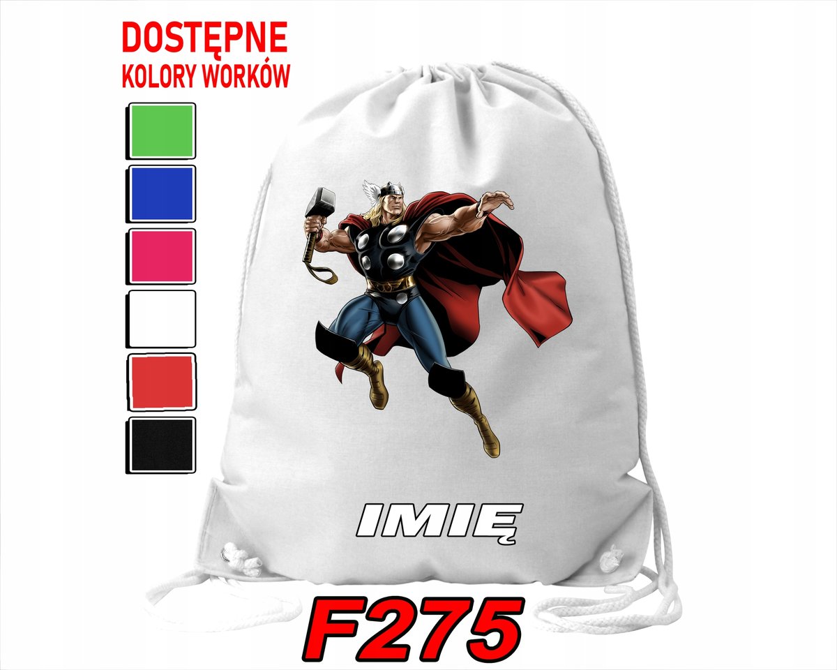 WOREK SZKOLNY NA WF SPORTOWY NA BUTY DLA DZIECI WYBRANE WZORY- IMIĘ