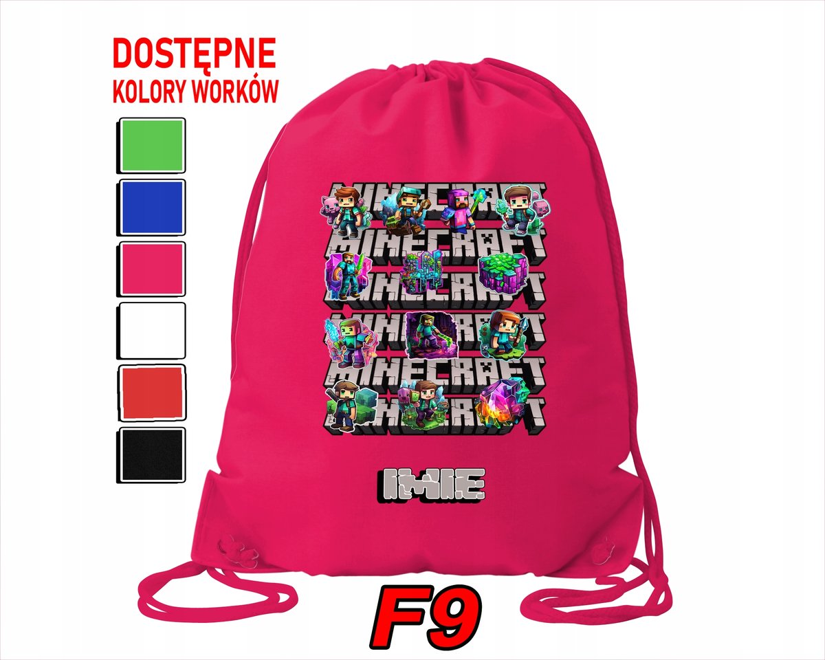 WOREK SZKOLNY NA WF TRENING SPORTOWY Z NADRUKIEM MAINKRAFT - IMIĘ