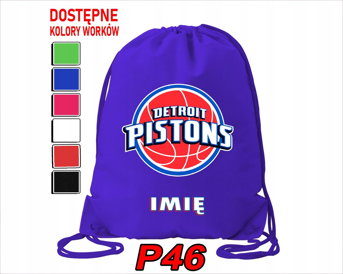 WOREK SZKOLNY NA WF TRENING BUTY SPORTOWY DLA FANA DETROIT PISTONS NBA
