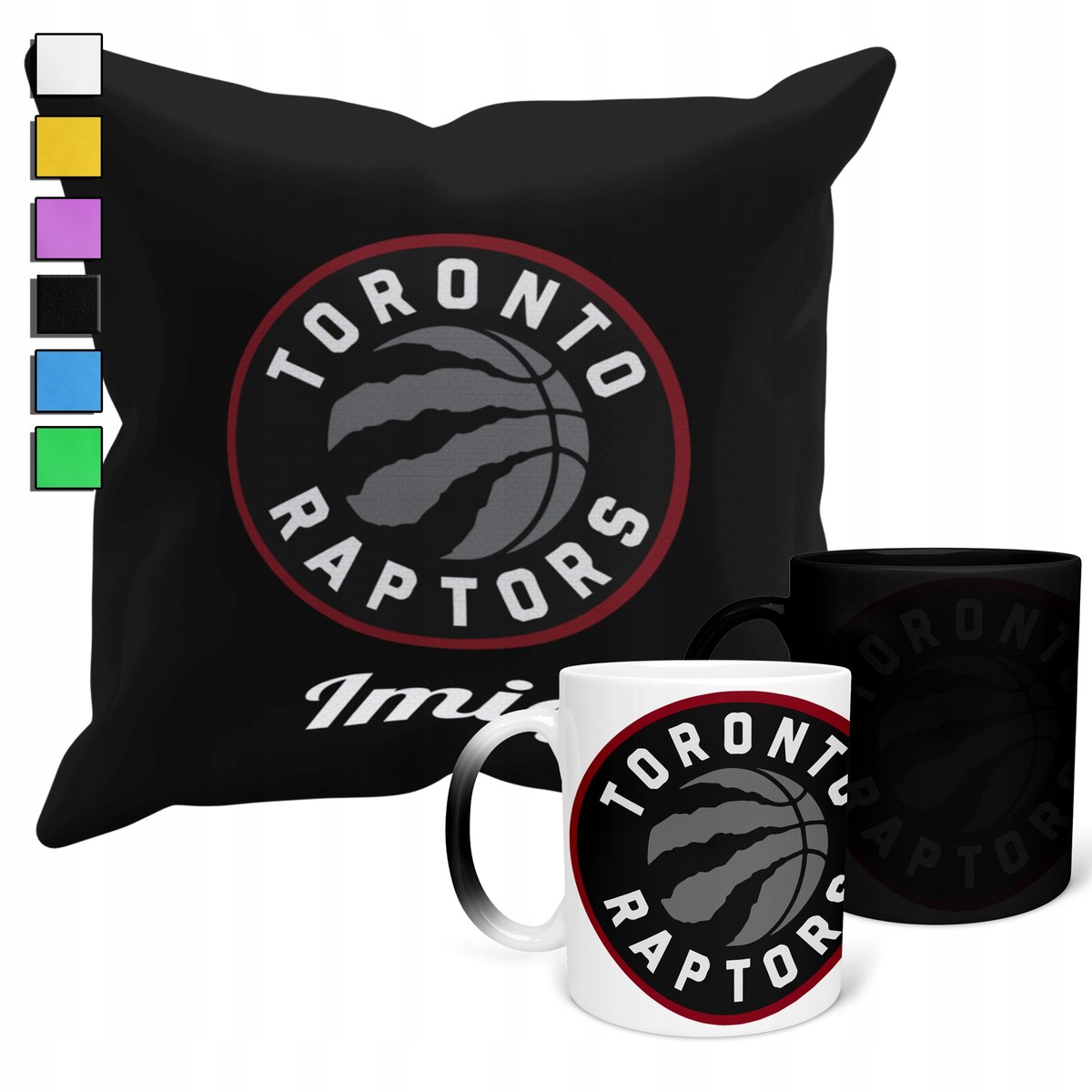 ZESTAW KUBEK MAGICZNY + POSZEWKA Z PODUSZKĄ- NBA TORONTO RAPTORS + IMIĘ