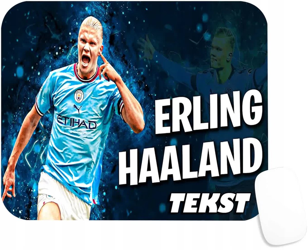 PODKŁADKA POD MYSZKĘ Z NADRUKIEM ERLING HAALAND PREZENT -TEKST -20X24