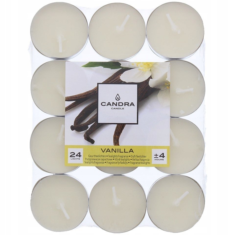 Tealight Candra wkłady podgrzewacze VANILLA 24szt 4H