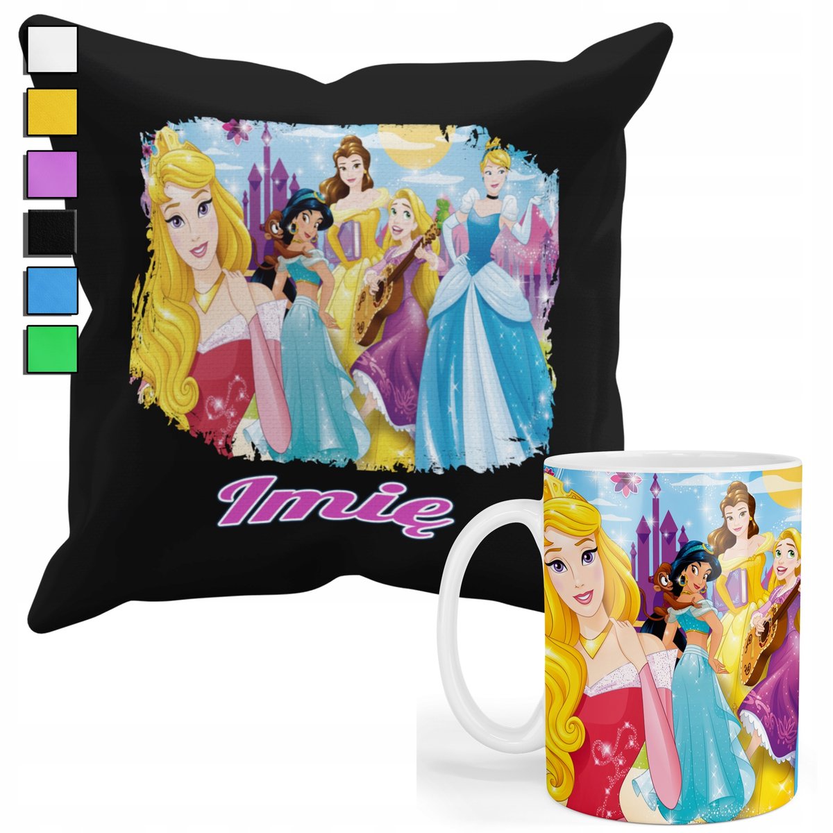 ZESTAW KUBEK + POSZEWKA Z NADRUKIEM-DLA FANA PREZENT KSIĘŻNICZKI +IMIĘ