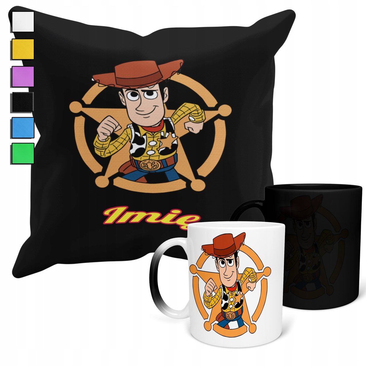 ZESTAW KUBEK MAGICZNY + POSZEWKA Z PODUSZKĄ-PREZENT TOJ STORY + IMIĘ