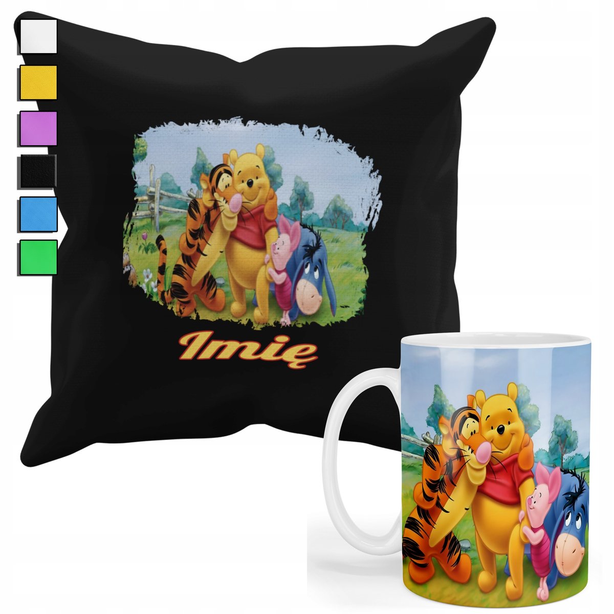 ZESTAW KUBEK + POSZEWKA Z NADRUKIEM-DLA FANA KUBUŚ PUCHATEK PREZENT +IMIĘ