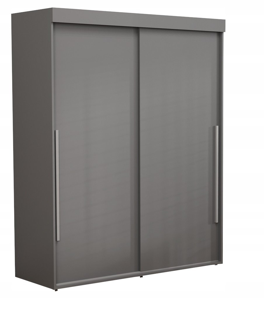 Nowoczesna Wąska Szafa Korytarzowa ALLAM ALU SLIM 140X202X45.5 Antracyt
