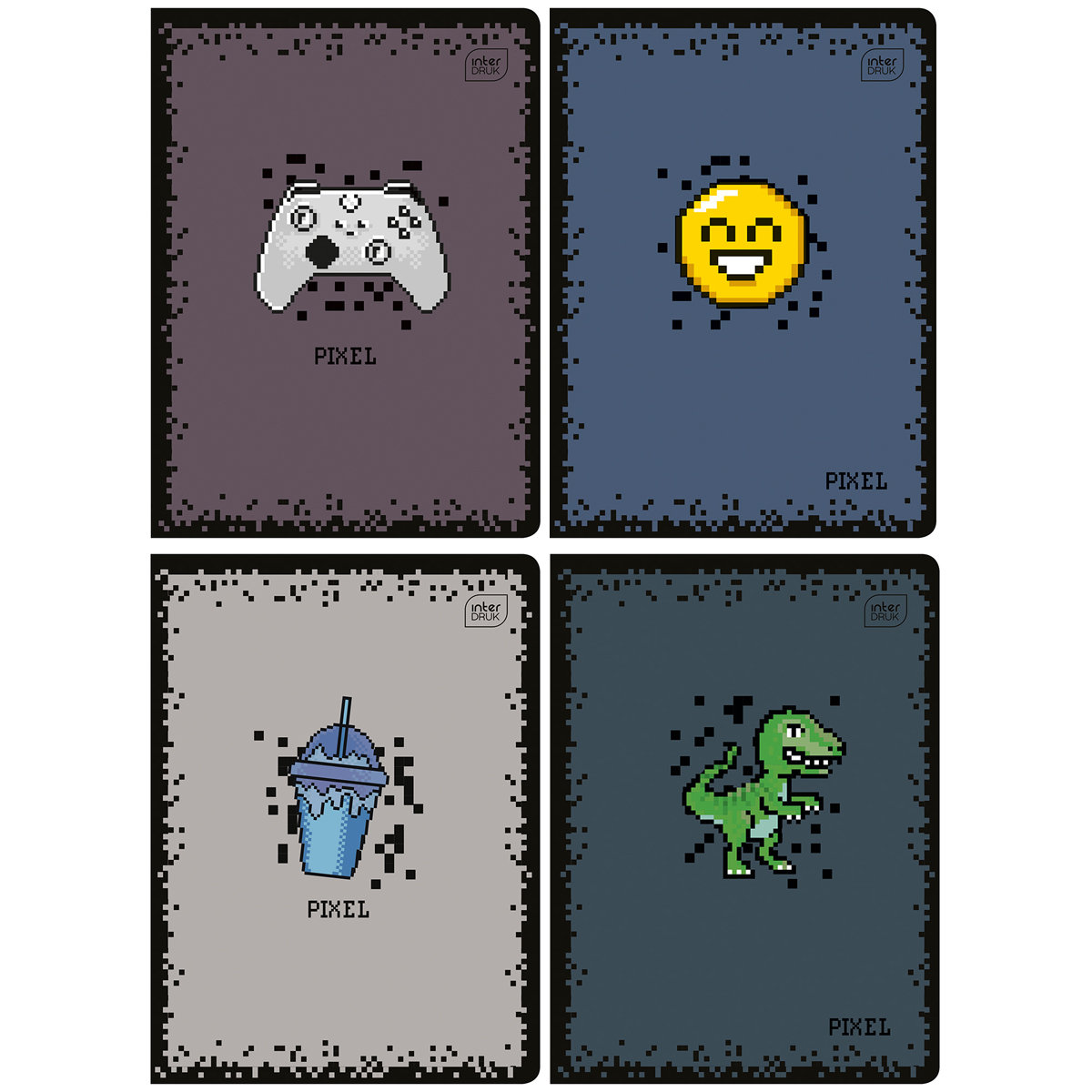 4X ZESZYT A5 16 KARTEK, DO NAUKI PISANIA, W TRZY LINIE, PIXEL+ ŚCIAGAWKA