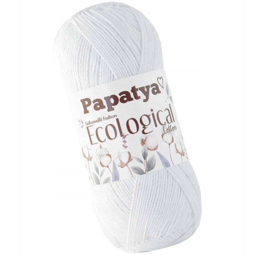 Włóczka PAPATYA Ecological Bawełniana BAWEŁNA 100% 100g / 300m BIAŁY 306