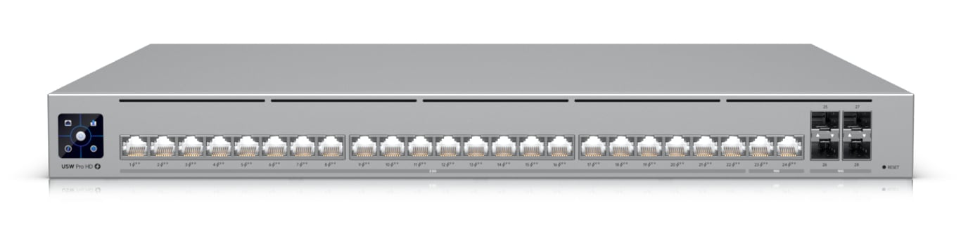 Ubiquiti UniFi Pro HD 24 PoE Zarządzany L2/L3 2.5G Ethernet (100/1000/2500) Obsługa PoE 1U Szary
