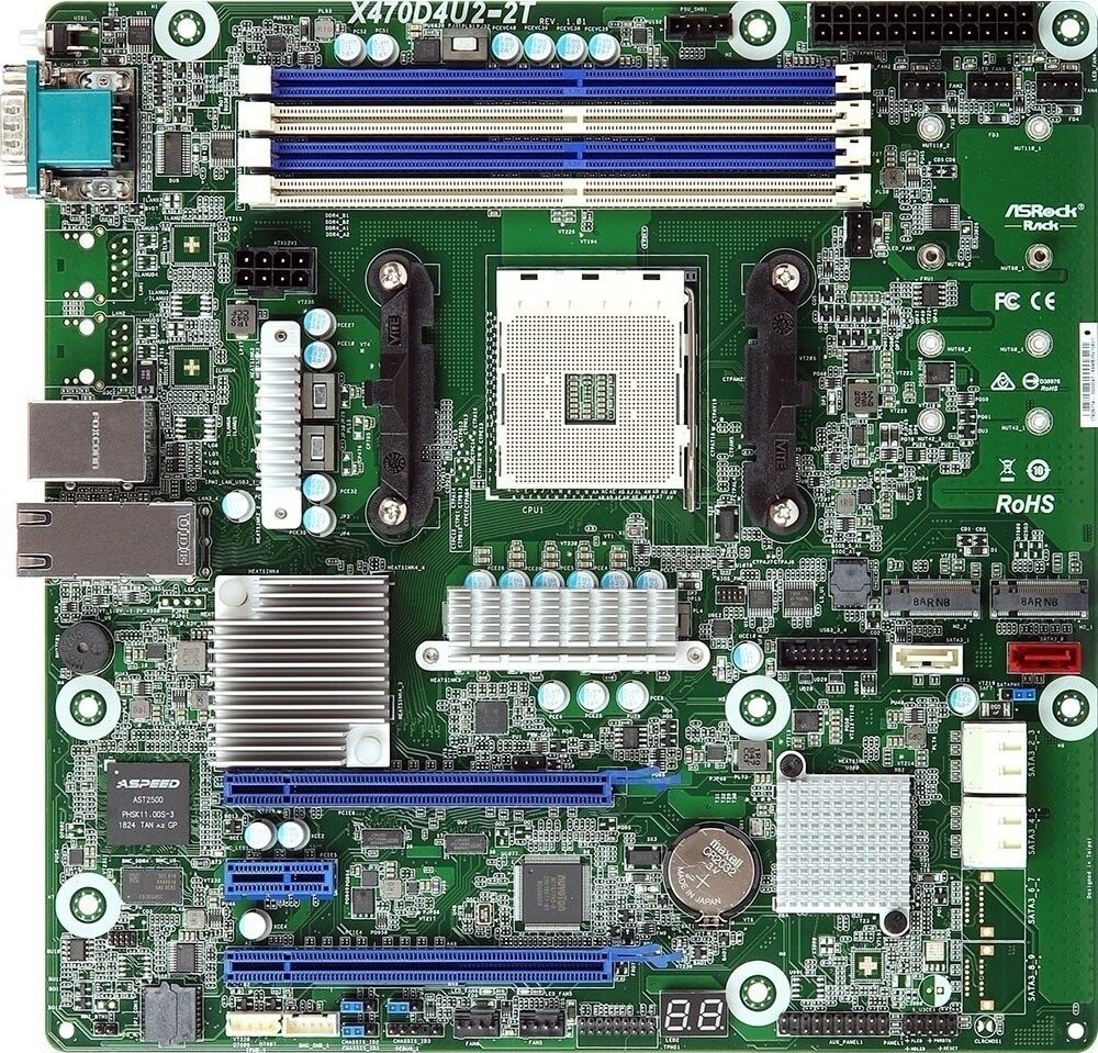 ASRock X470D4U2/1N1 Bulk AM4 mAtx - AMD Socket AM4 Ryzen X470D4U2/1N1