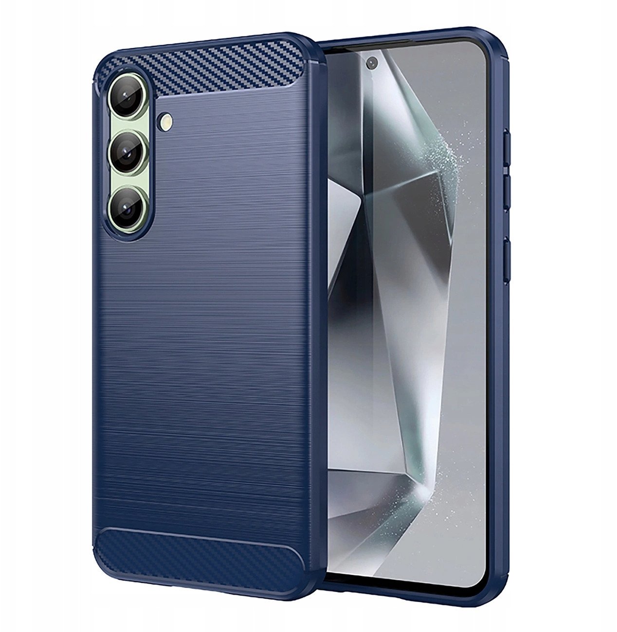 Etui silikonowe Carbon Case do Samsung Galaxy S24 FE - niebieskie