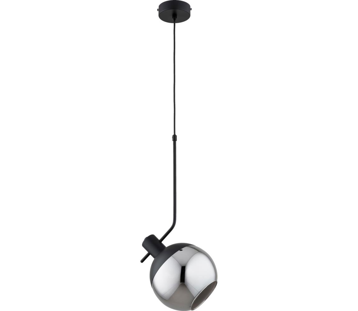 Żyrandol na lince VELTO 1xE27/15W/230V czarny/dym