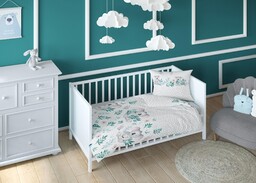 KARO Pościel bawełniana 160x200 miś koala turkusowa dziecięca zapinana na suwak 3269 B Bawełna Max