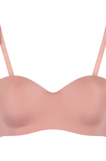 Hunkemöller Usztywniony biustonosz push-up bez ramiączek na fiszbinach Smooth Różowy