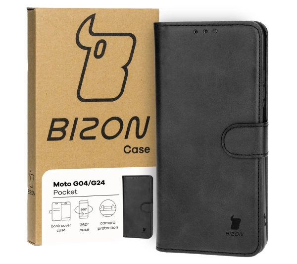 Bizon Etui Case Pocket do Motorola Moto G04/G24, czarne