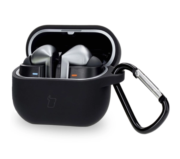 Bizon Silikonowe z karabińczykiem do Samsung Galaxy Buds 3/3 Pro Czarny