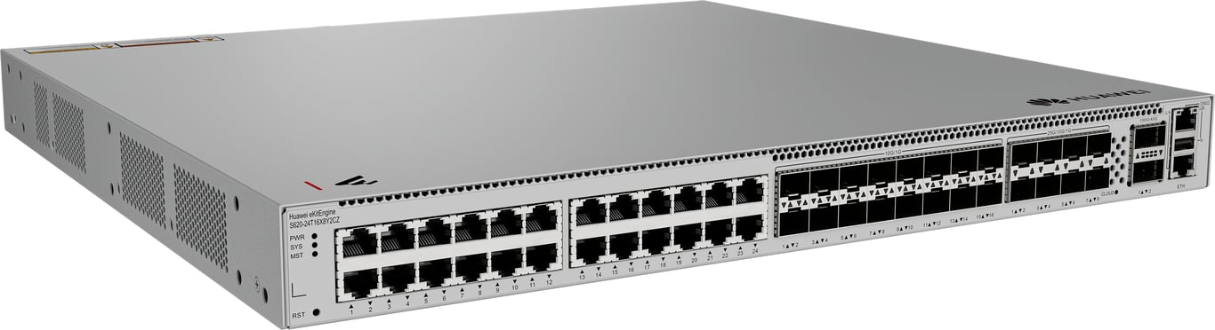 HUAWEI eKit S600 Series S620-24T16X8Y2CZ Zarządzany L3 Gigabit Ethernet (10/100/1000) 1U Szary 98012536