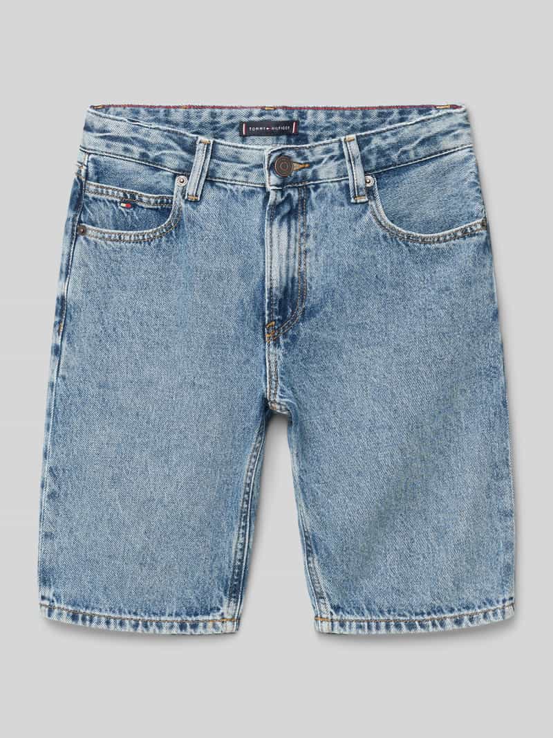 Szorty jeansowe z 5 kieszeniami i wyhaftowanym logo