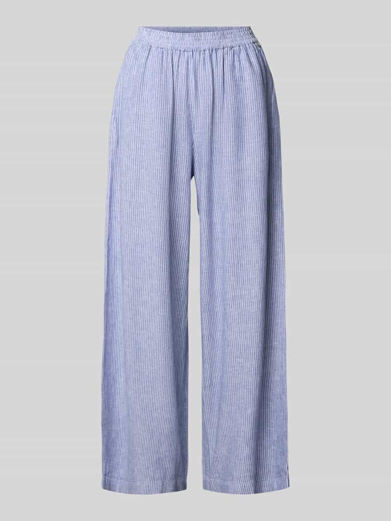 Spodnie materiałowe z mieszanki lnu i wiskozy z elastycznym pasem