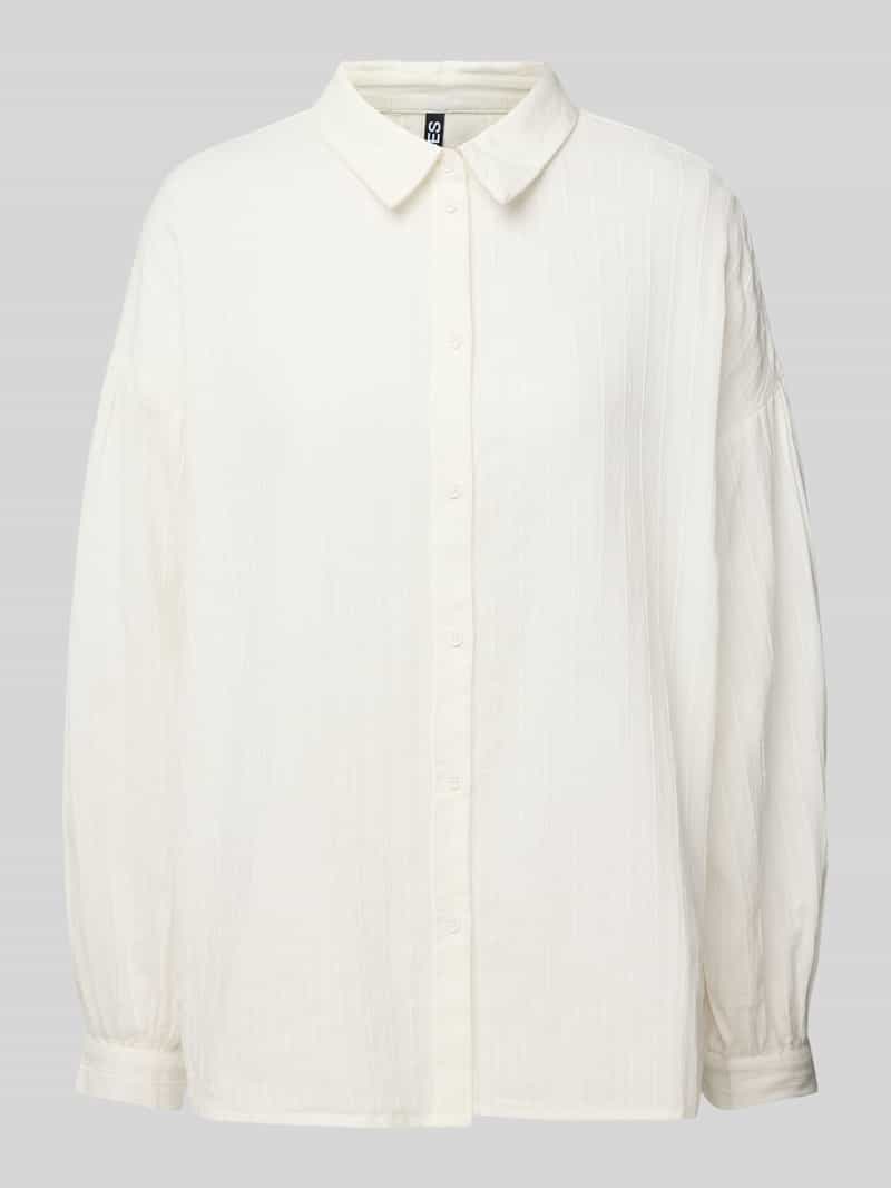 Bluzka koszulowa o kroju relaxed fit z czystej bawełny model ‘MUNA’