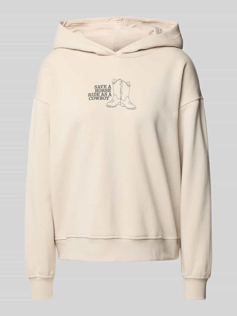 Bluza z kapturem o luźnym kroju z mieszanki bawełny model ‘CAMILLA’