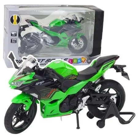 Motocykl metalowy ze światłem i dźwiękiem 1:12 - Leantoys