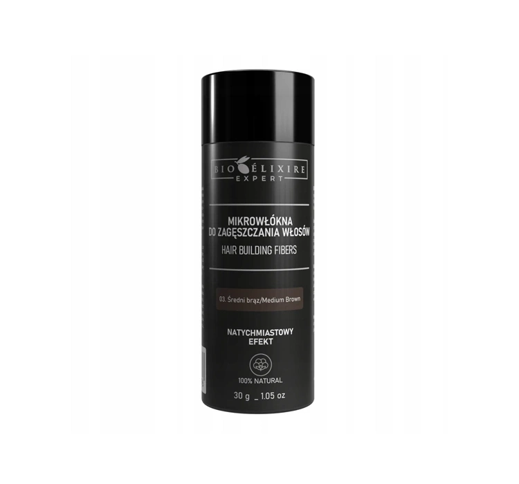 Bioelixire Expert mikrowłókna bawełniane do zagęszczania włosów Średni Brąz 30 g