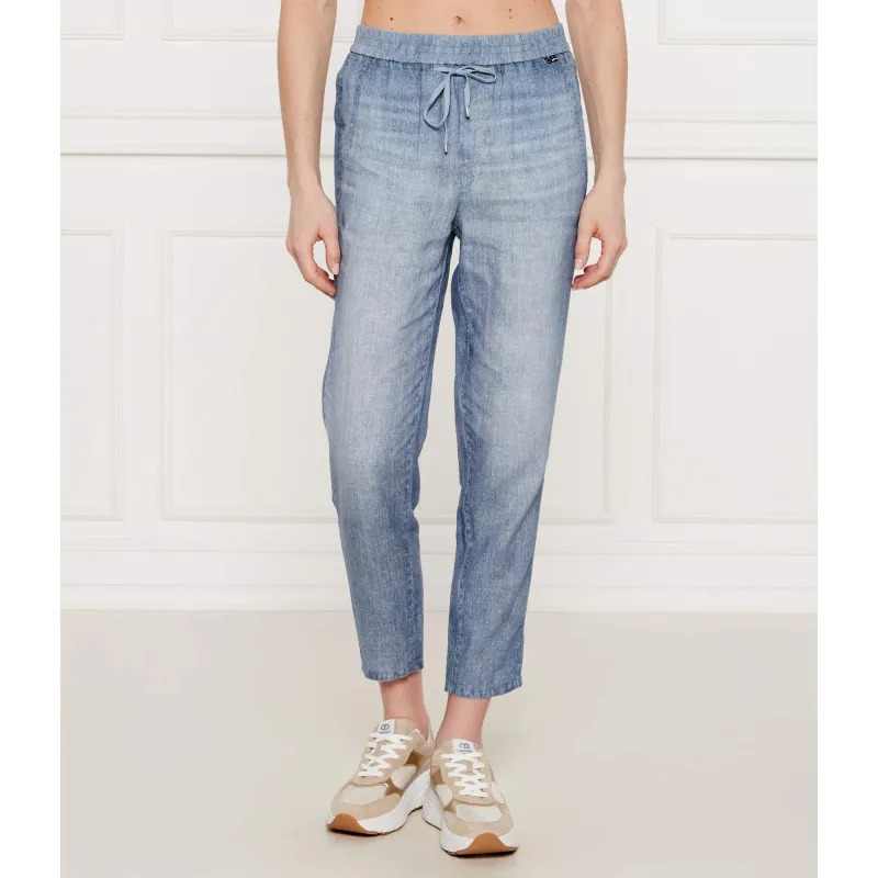 Marc Cain Lniane spodnie RHODOS Relaxed fit